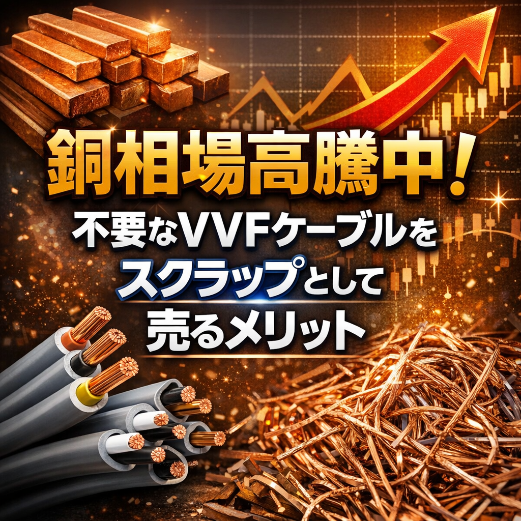 銅相場高騰中！不要なVVFケーブルをスクラップとして売るメリット