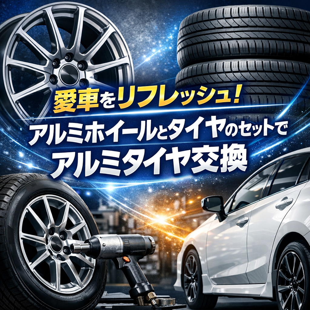 愛車をリフレッシュ！アルミホイールとタイヤのセットでアルミタイヤ交換